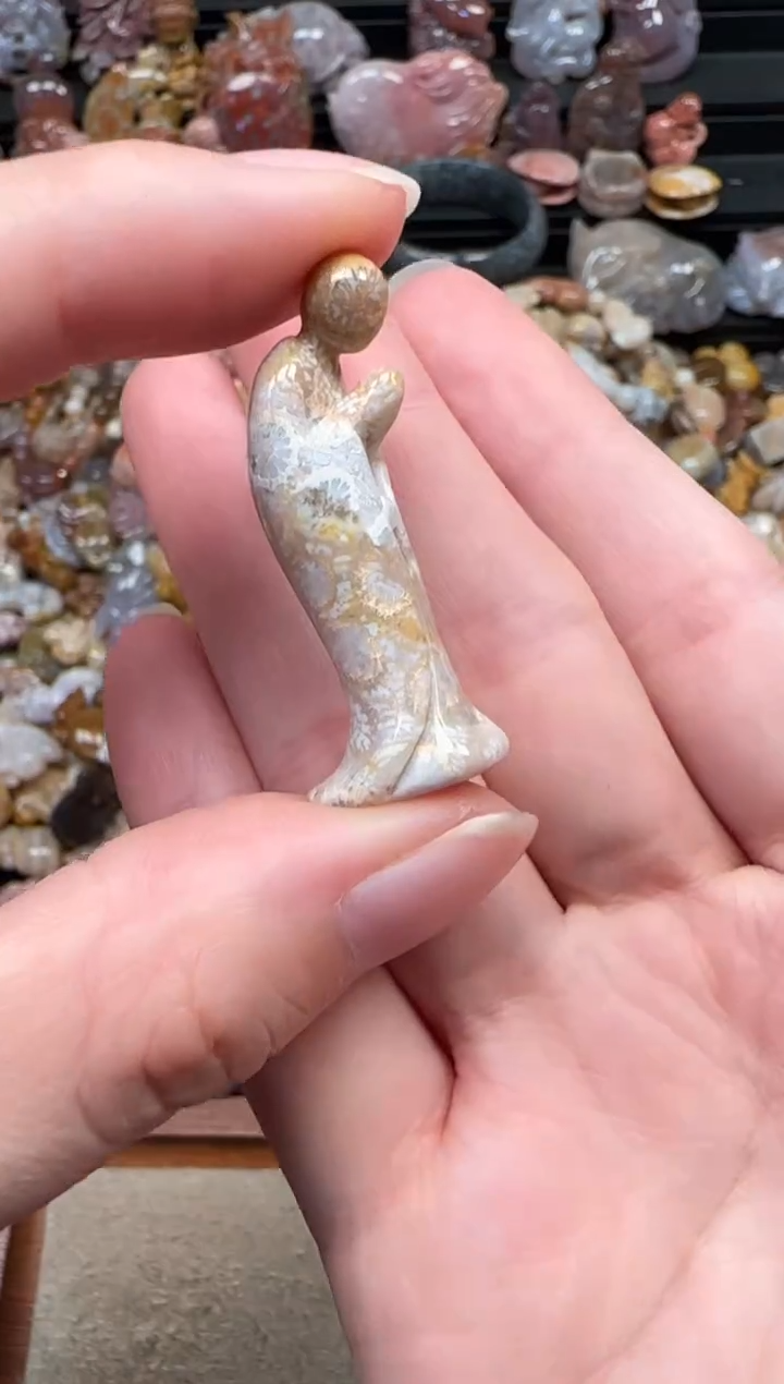 颈饰未镶嵌硅化珊瑚（珊瑚玉）024