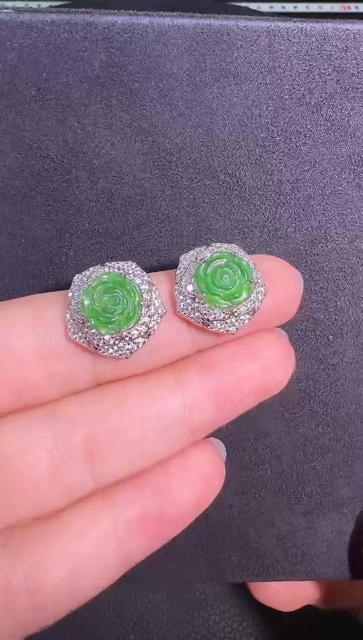 未镶嵌翡翠耳饰耳环