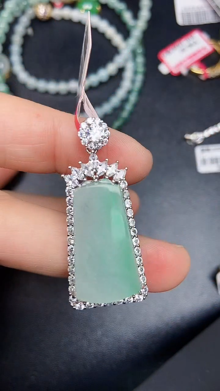 银S925镶嵌戒指翡翠3690