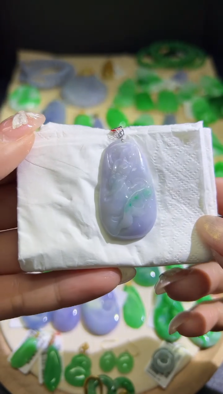 【闪购商品】翡翠颈饰18K金镶嵌Q缅料A货翡翠/支持复检/一件