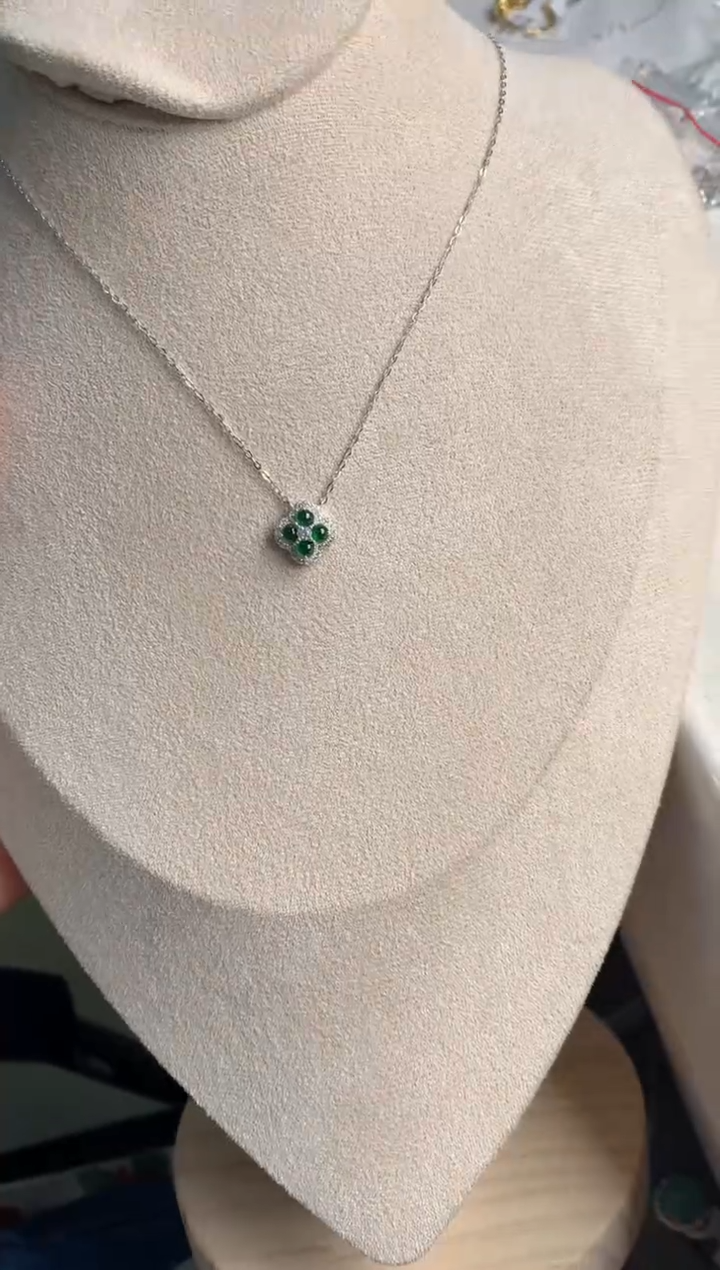 【闪购商品】翡翠项链银S925镶嵌1号