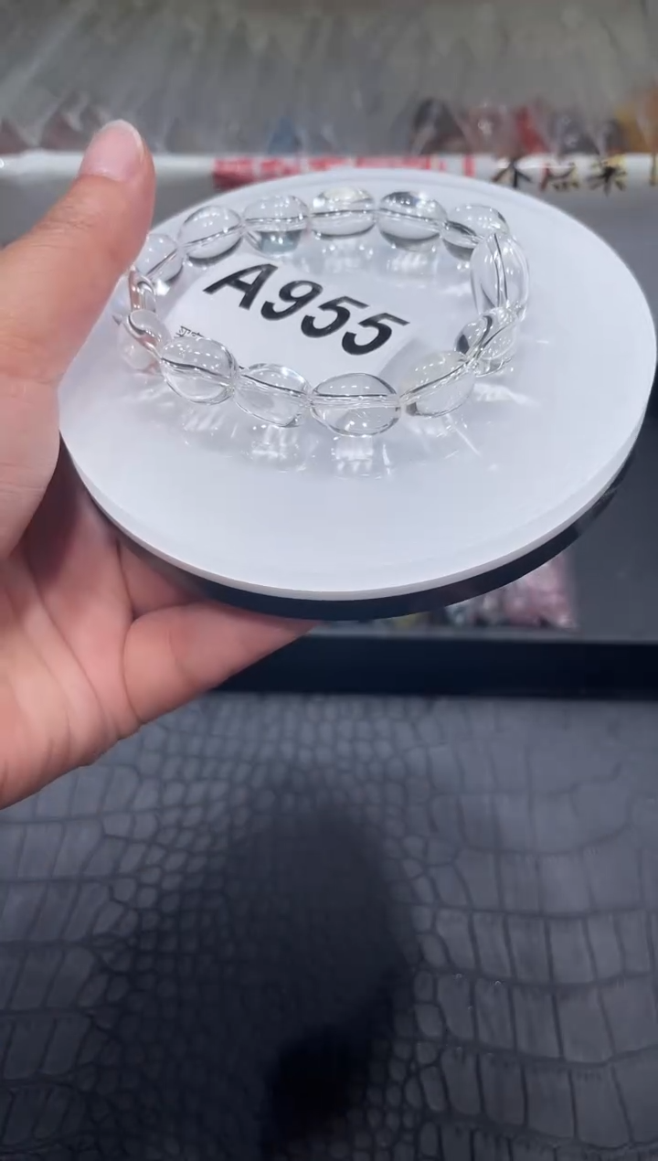 水晶手链未镶嵌A955白水晶糖豆10
