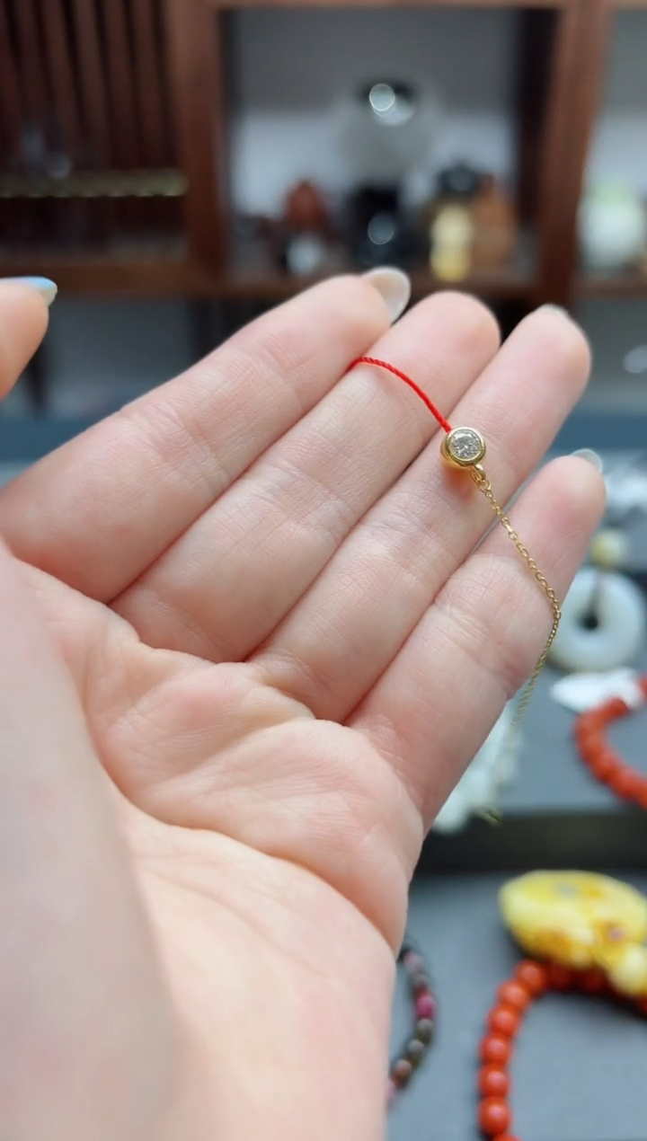 【闪购商品】合成碳硅石（莫桑石）手链18K金镶嵌18k金莫桑手链 MY