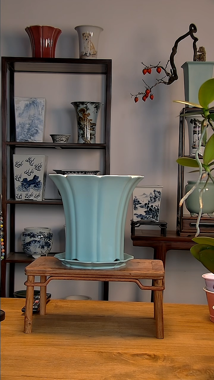 f**)景德镇陶瓷手工花盆大号