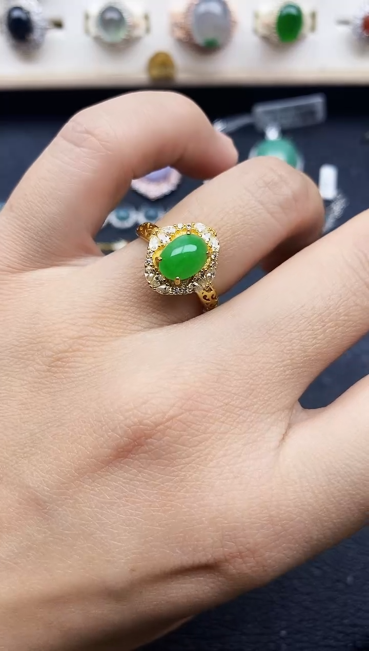 【闪购商品】翡翠戒指银S925镶嵌11111