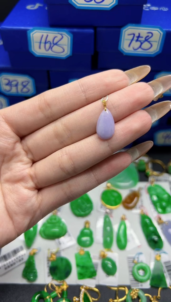 【闪购商品】翡翠颈饰18K金镶嵌Y缅料A货/支持复检/一件