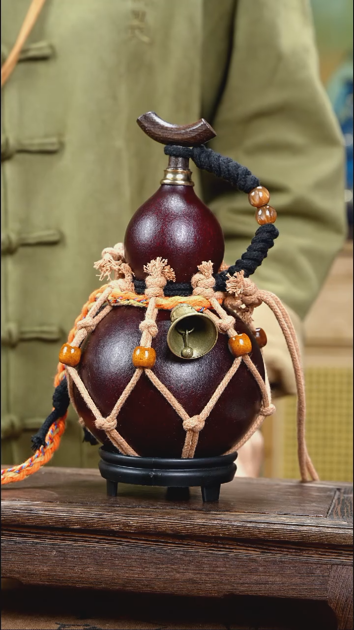 YV092复古网兜款天然酒葫芦（一物一拍）