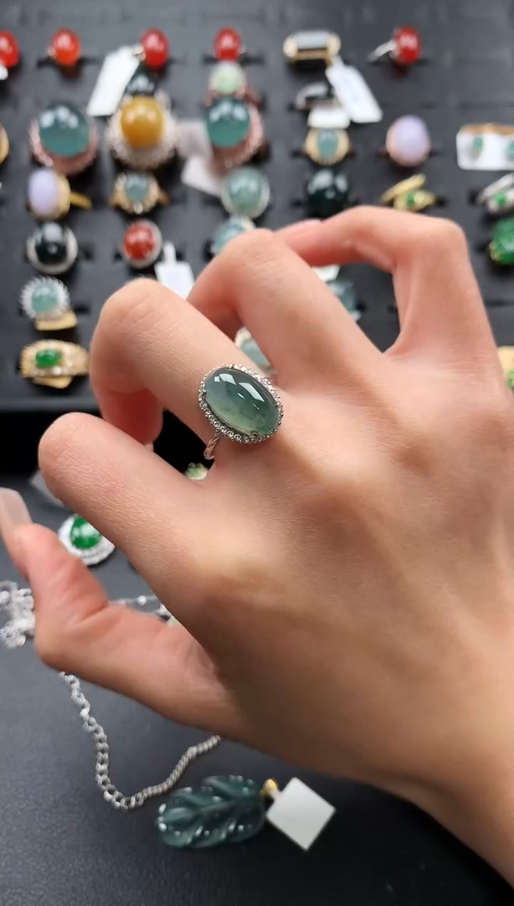 【闪购商品】翡翠戒指银S925镶嵌43646546