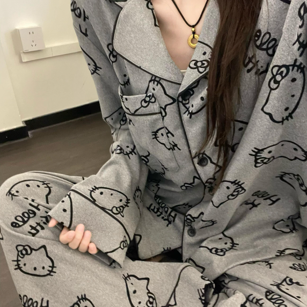 德绒睡衣秋冬季新款长袖加厚保暖韩版休闲甜美可爱卡通家居服套装