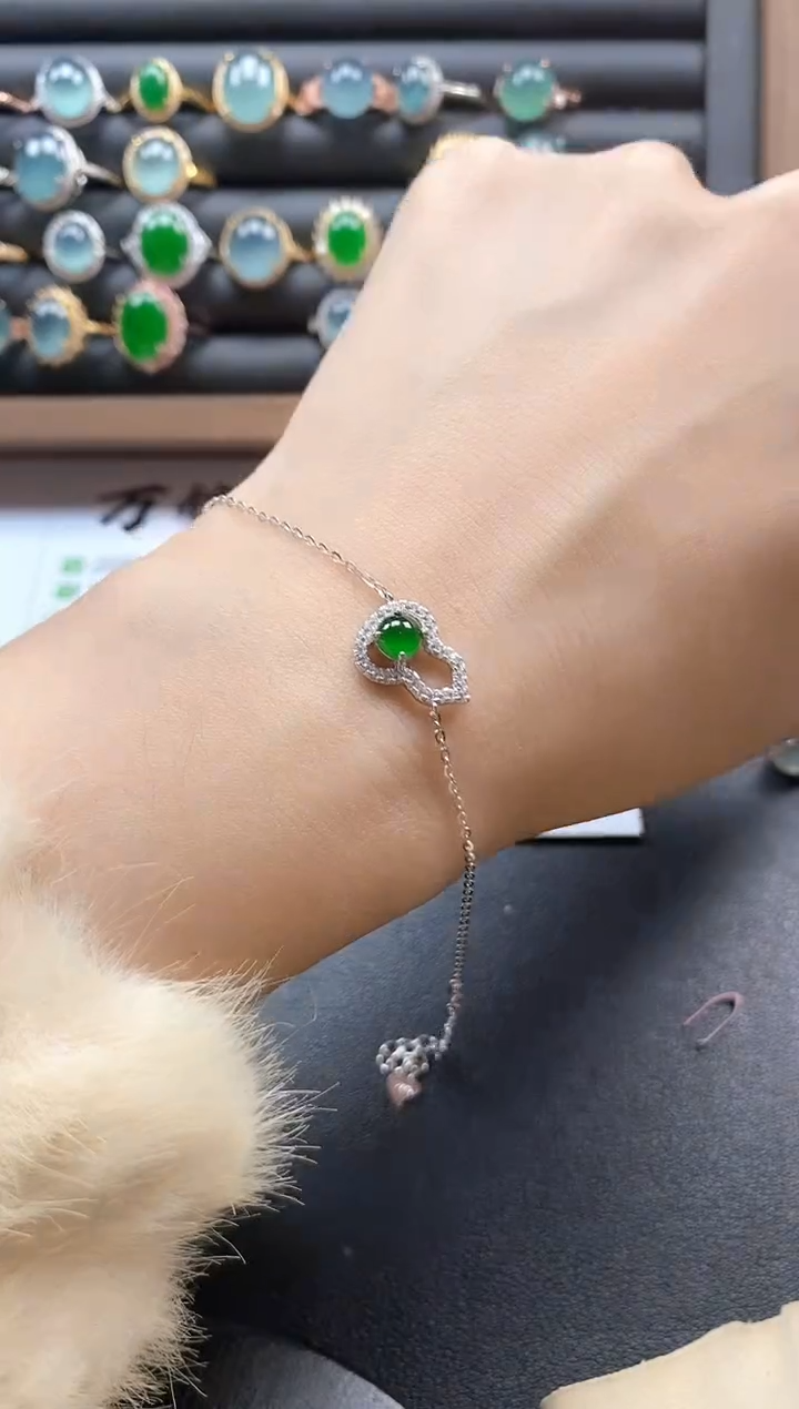 银S925镶嵌戒指翡翠1515-15