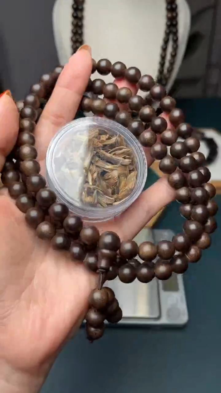 沉香沉香碎屑8mm越南芽庄多圈圆珠