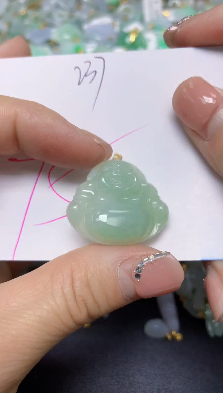 【闪购商品】翡翠挂件18K金镶嵌 天然翡翠A货