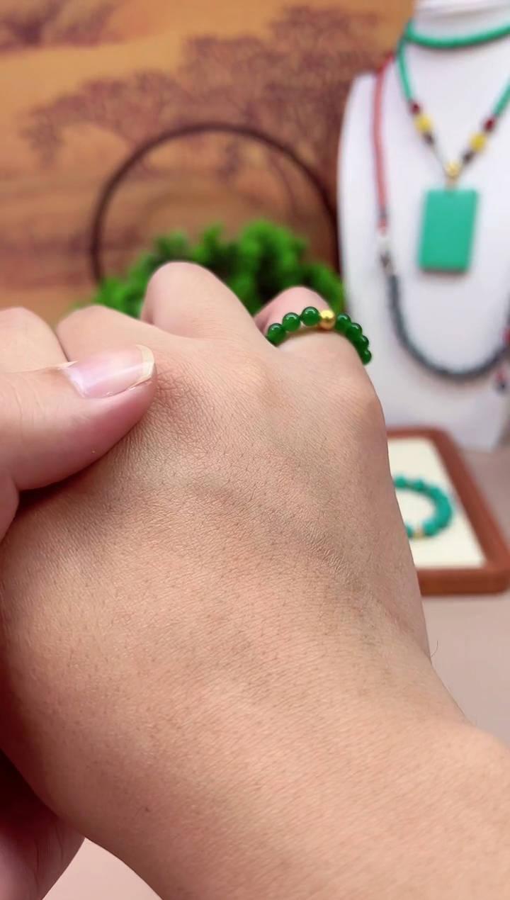 和田玉戒指14K金镶嵌J11