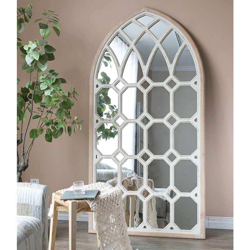 华夏家居法式穿衣镜落地镜贴墙卧室装饰艺术拍照背景镜民宿