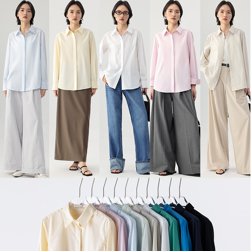 谢美丽-精选新款柔软缤纷经典衬衫新中式