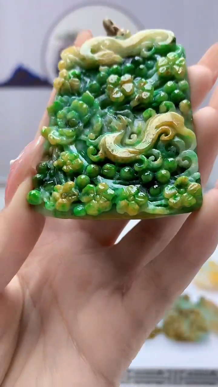 【闪购商品】定制翡翠未镶嵌4852DD-毛货挂件赠珠链41