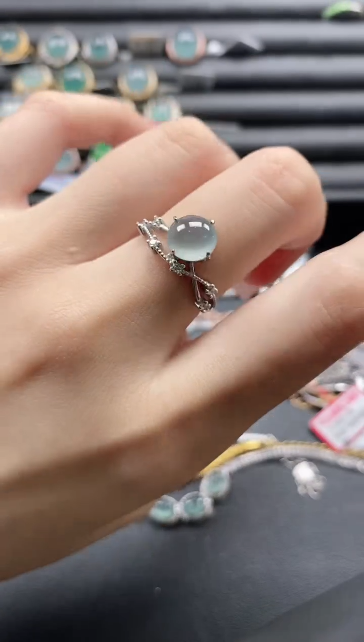 【闪购商品】翡翠戒指银S925镶嵌1111