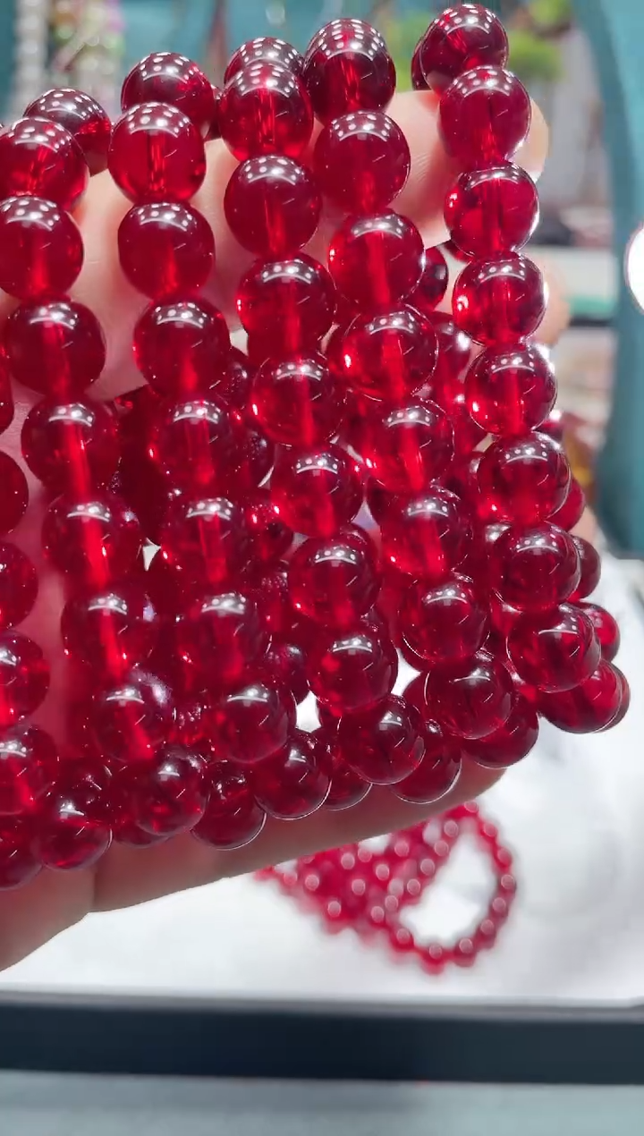 图片款  10mm酒红单圈时尚百搭