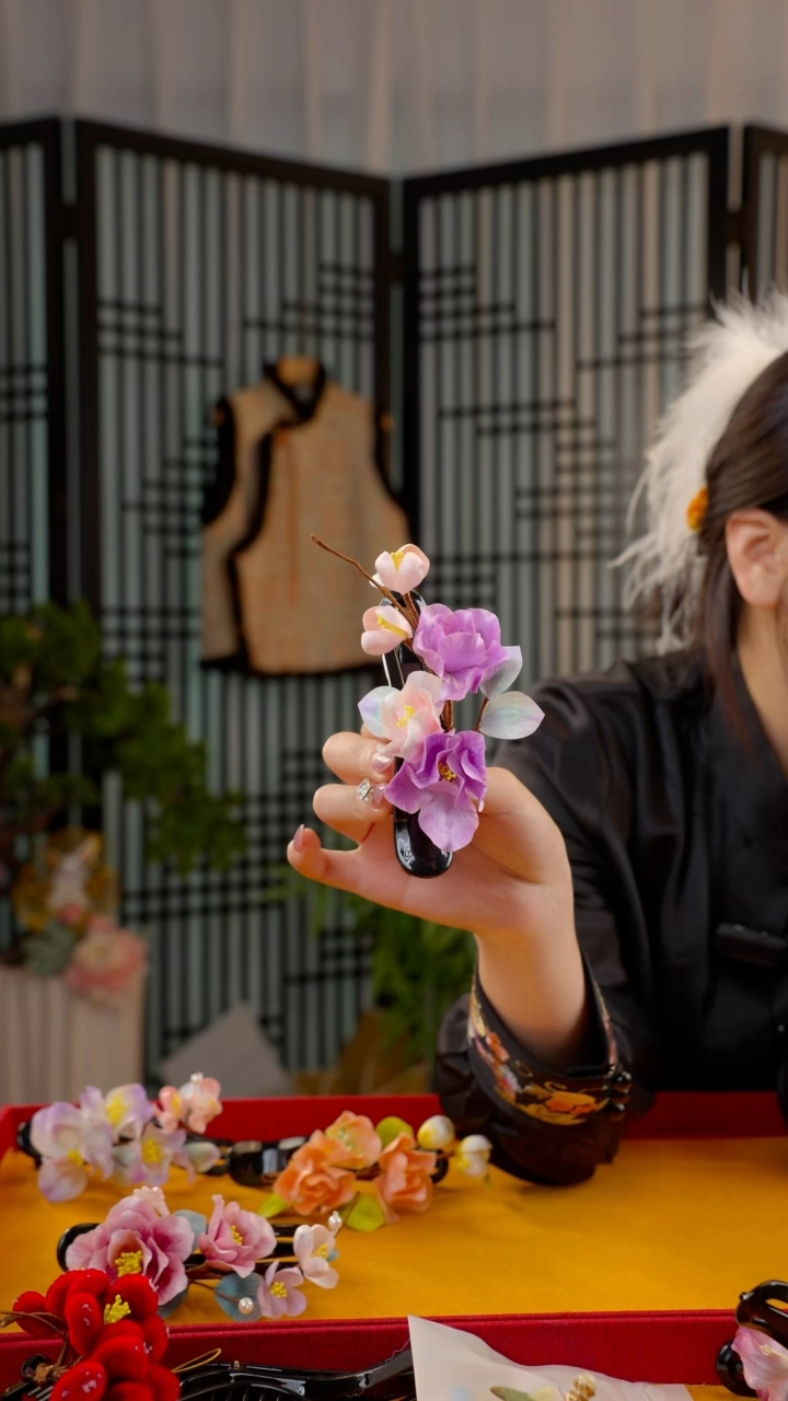 刺绣非遗苏绣绒花