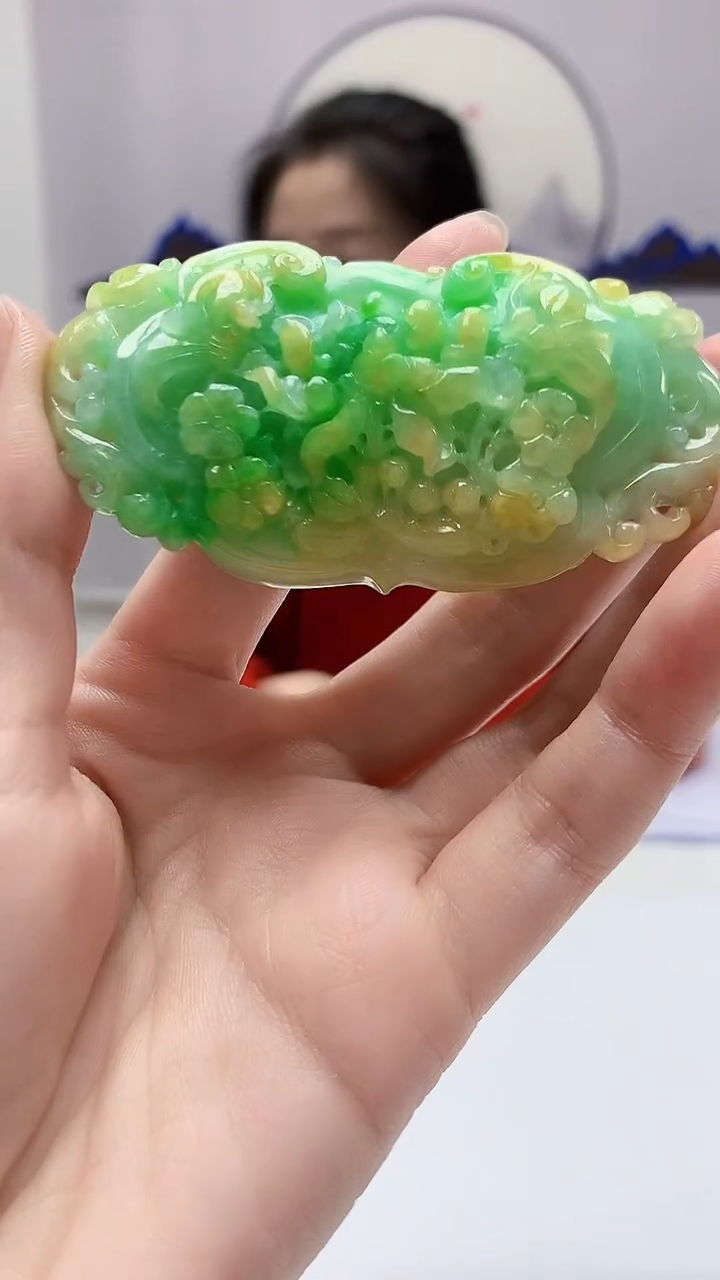 【闪购商品】定制翡翠未镶嵌4902zm-毛货挂件花277