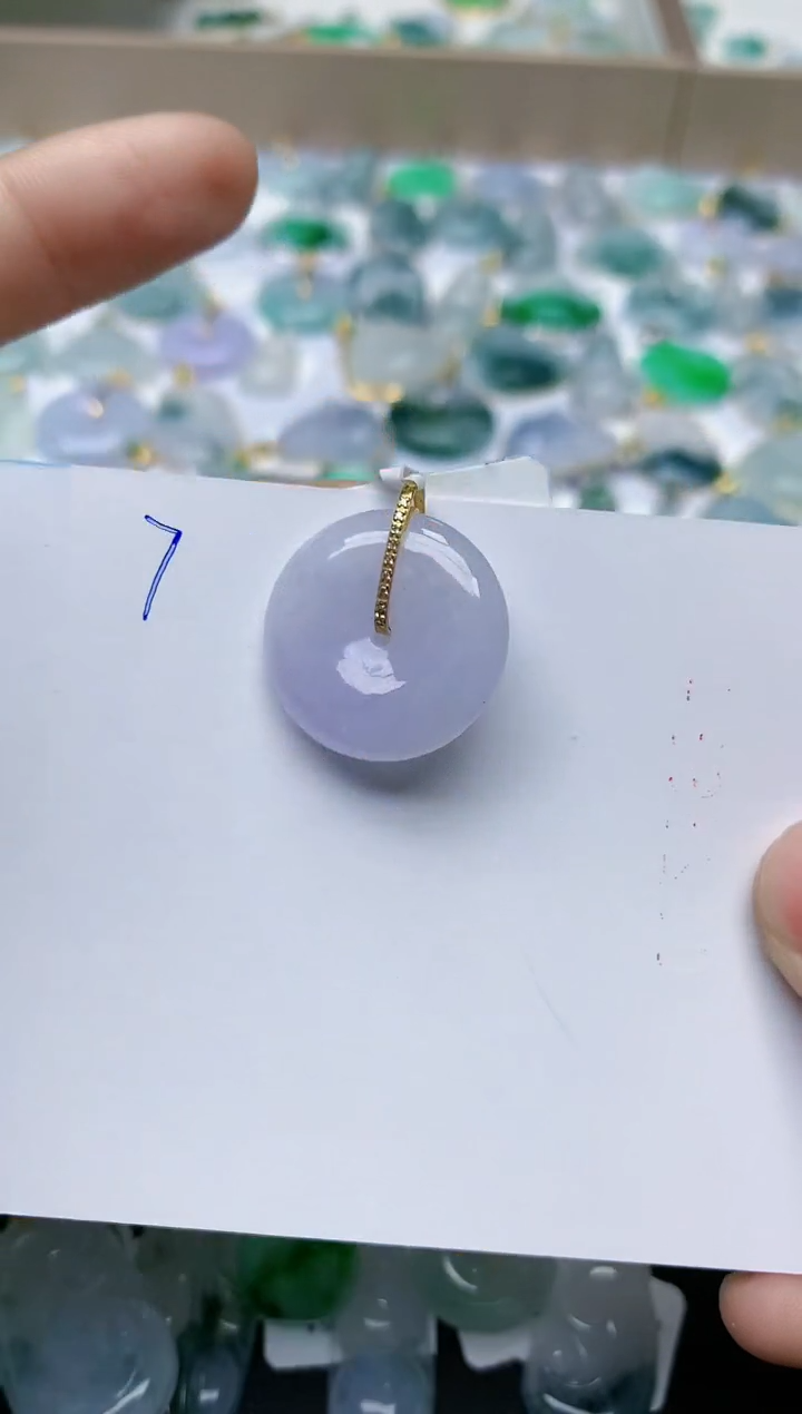 【闪购商品】翡翠颈饰18K金镶嵌天然翡翠A货    7