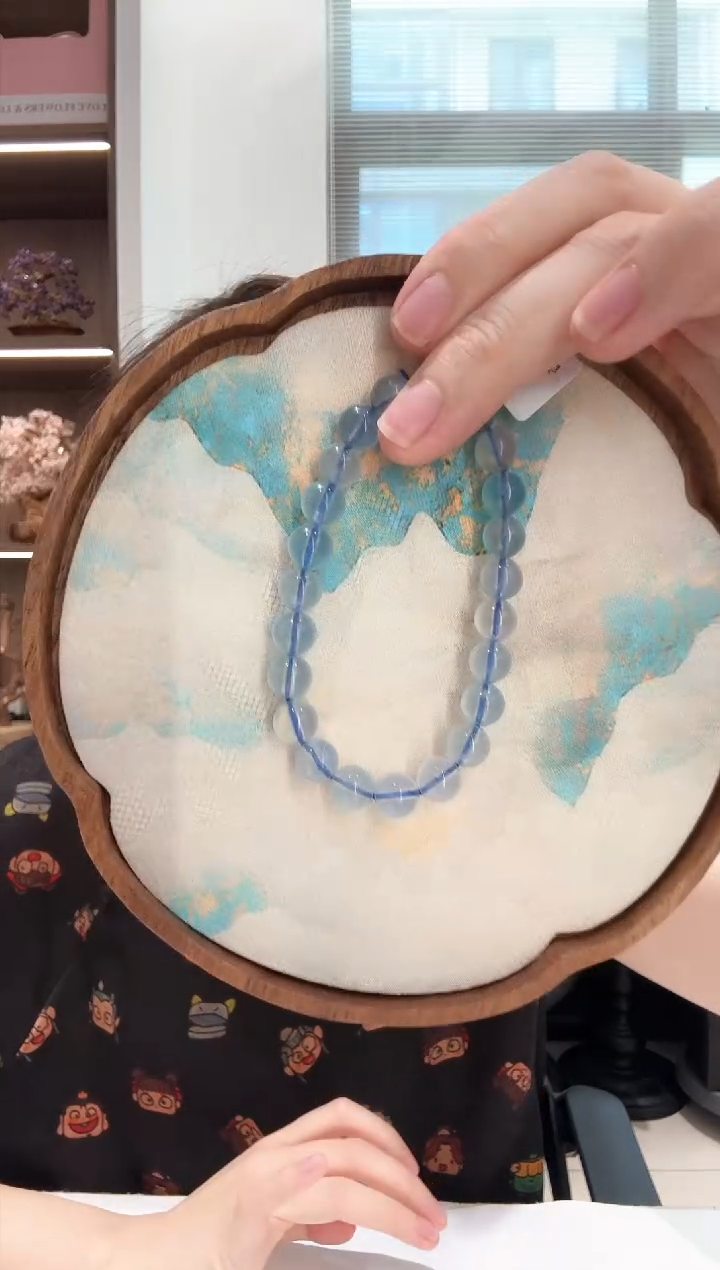 海蓝宝石手串未镶嵌精品海蓝宝手串卡8+