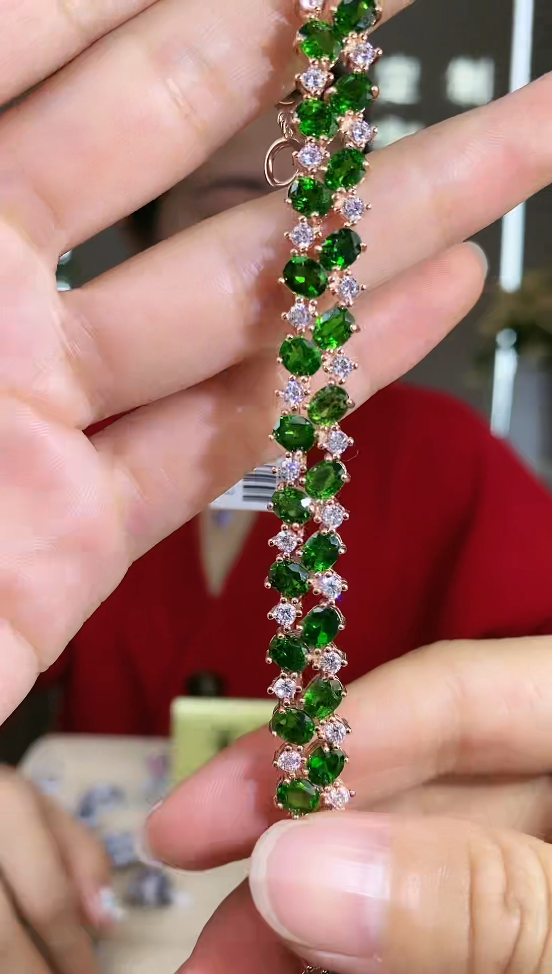 【闪购商品】透辉石手链银S925镶嵌手链