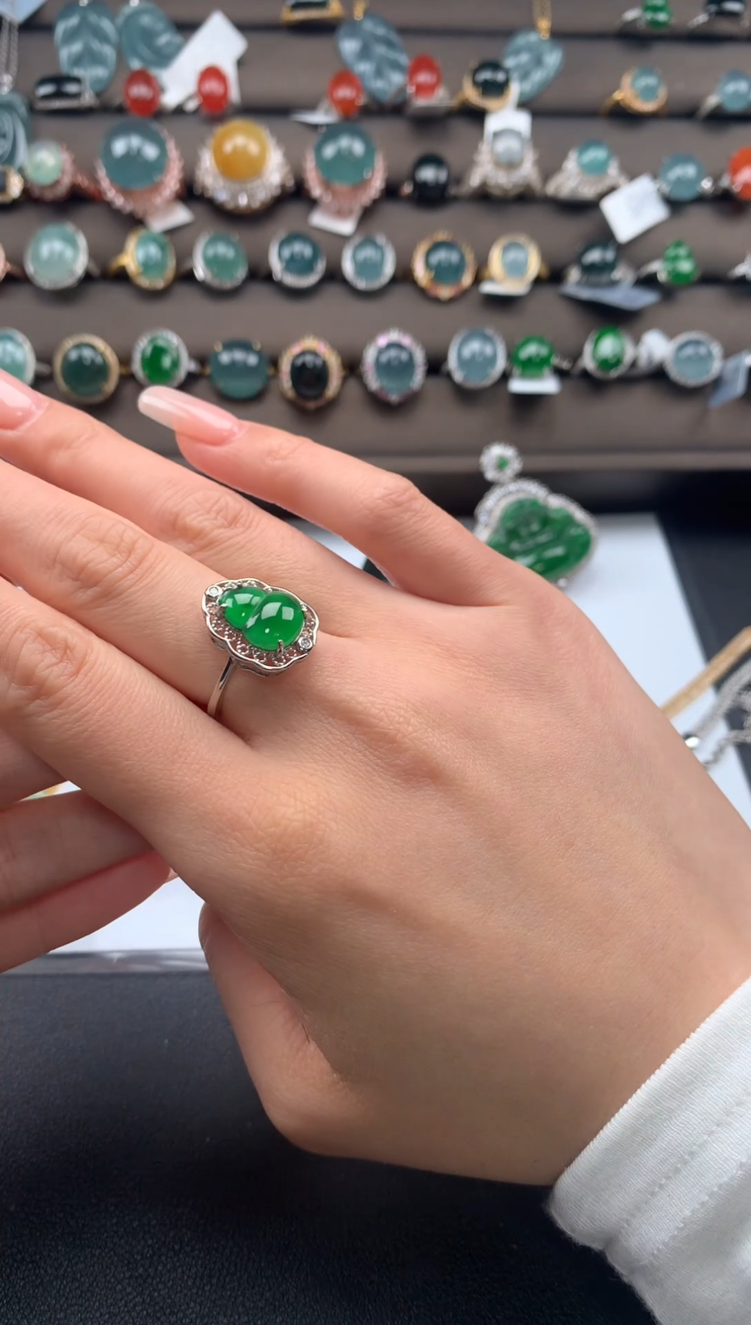 【闪购商品】翡翠戒指银S925镶嵌3213213213