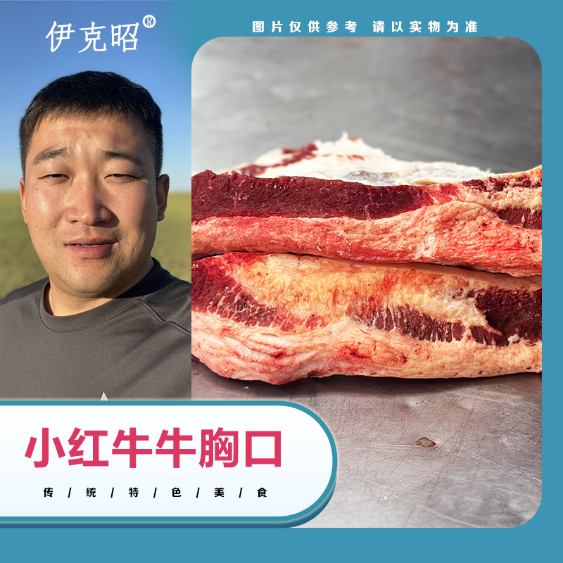 伊克昭【牧区新鲜】内蒙古鄂尔多斯大草原散养红牛牛胸口