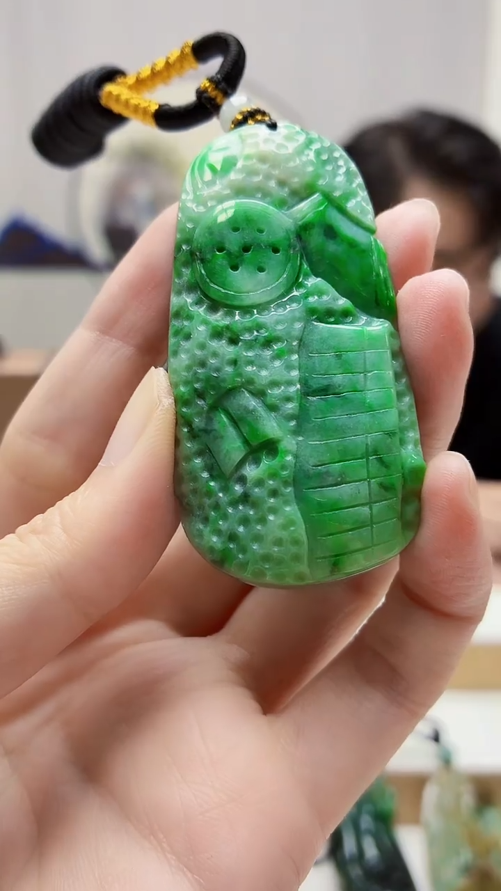 未镶嵌定制翡翠5060zm-毛货挂件91八破图