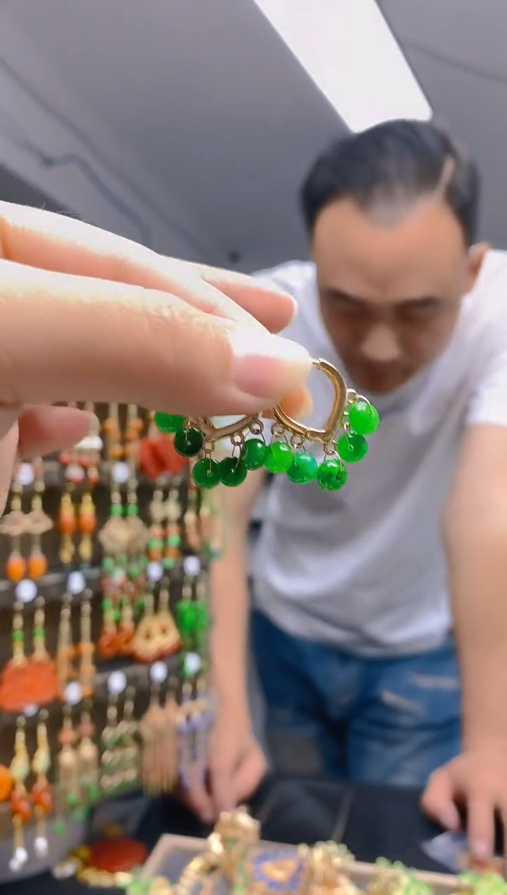 【闪购商品】翡翠耳饰合金0478翡翠耳包