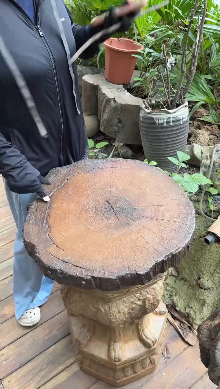 人造石仿木干泡茶盘