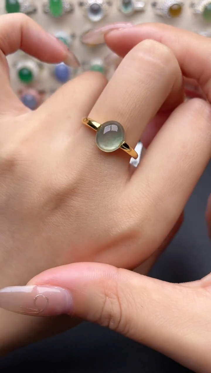 【闪购商品】翡翠戒指银S925镶嵌一物一证一礼盒