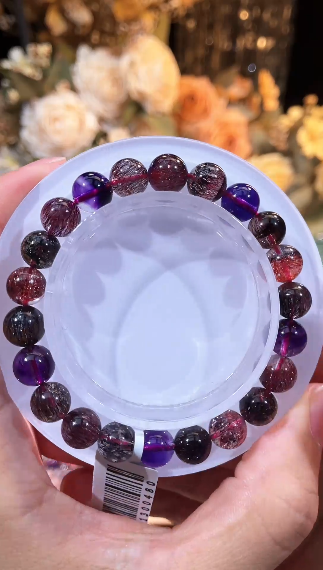 未镶嵌手链水晶浓满矿黑加仑超七8m+