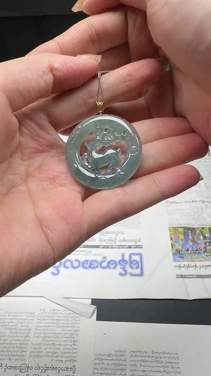 翡翠18K金镶嵌颈饰8648/58一路有你（多样性发货发一件