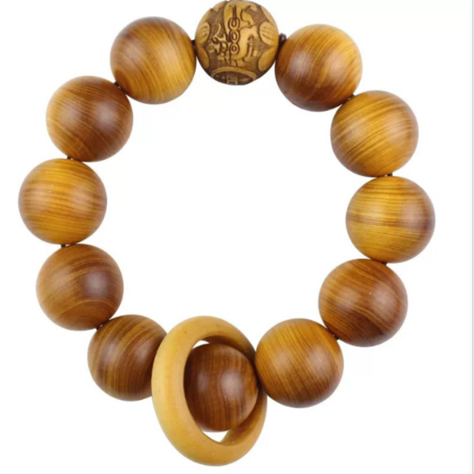 高油崖柏2.0圆珠带跑环手串8011