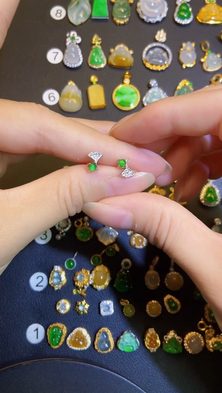 吊坠(不含链)银S925镶嵌翡翠1