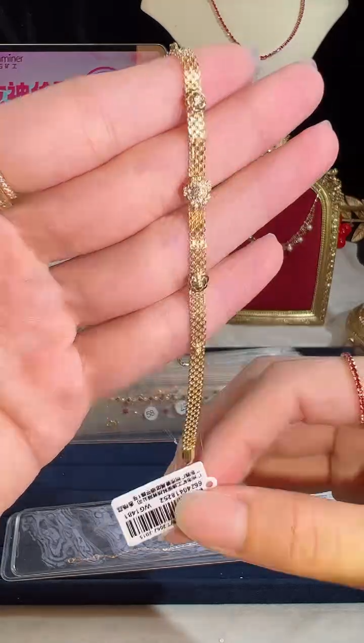 【闪购商品】钻石手链18K金镶嵌WG1481#-Y#56