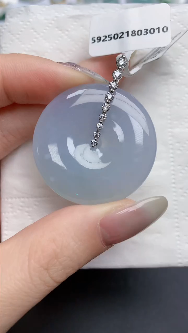 【闪购商品】翡翠颈饰18K金镶嵌天然缅甸翡翠A货