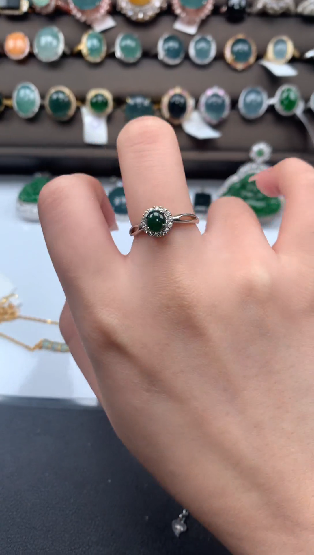 【闪购商品】翡翠戒指银S925镶嵌52114