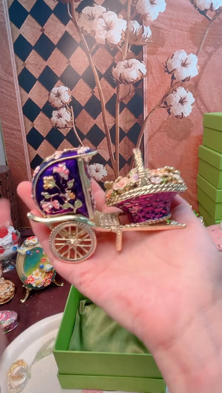 锌合金珐琅彩首饰盒摆件默认微瑕不退不换～