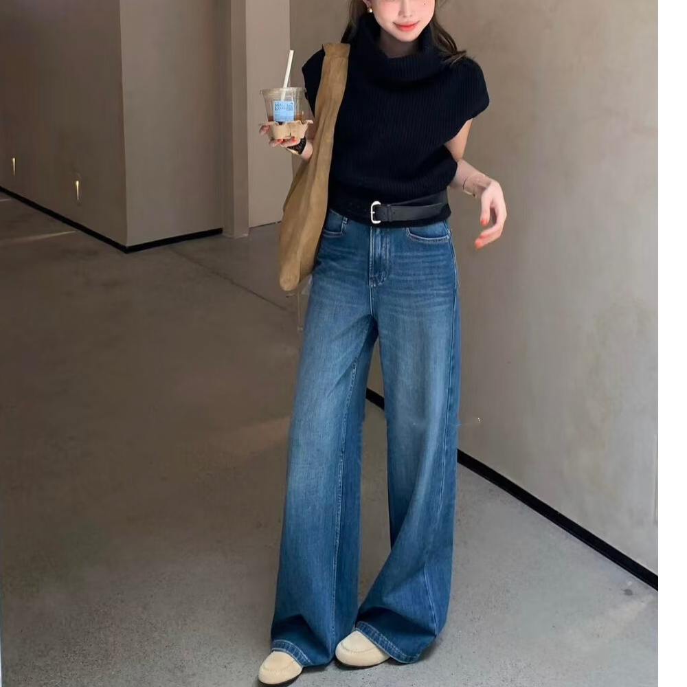 【菠萝】仔仔  孤品秋款高品质九分长裤法棍牛仔裤显瘦百搭