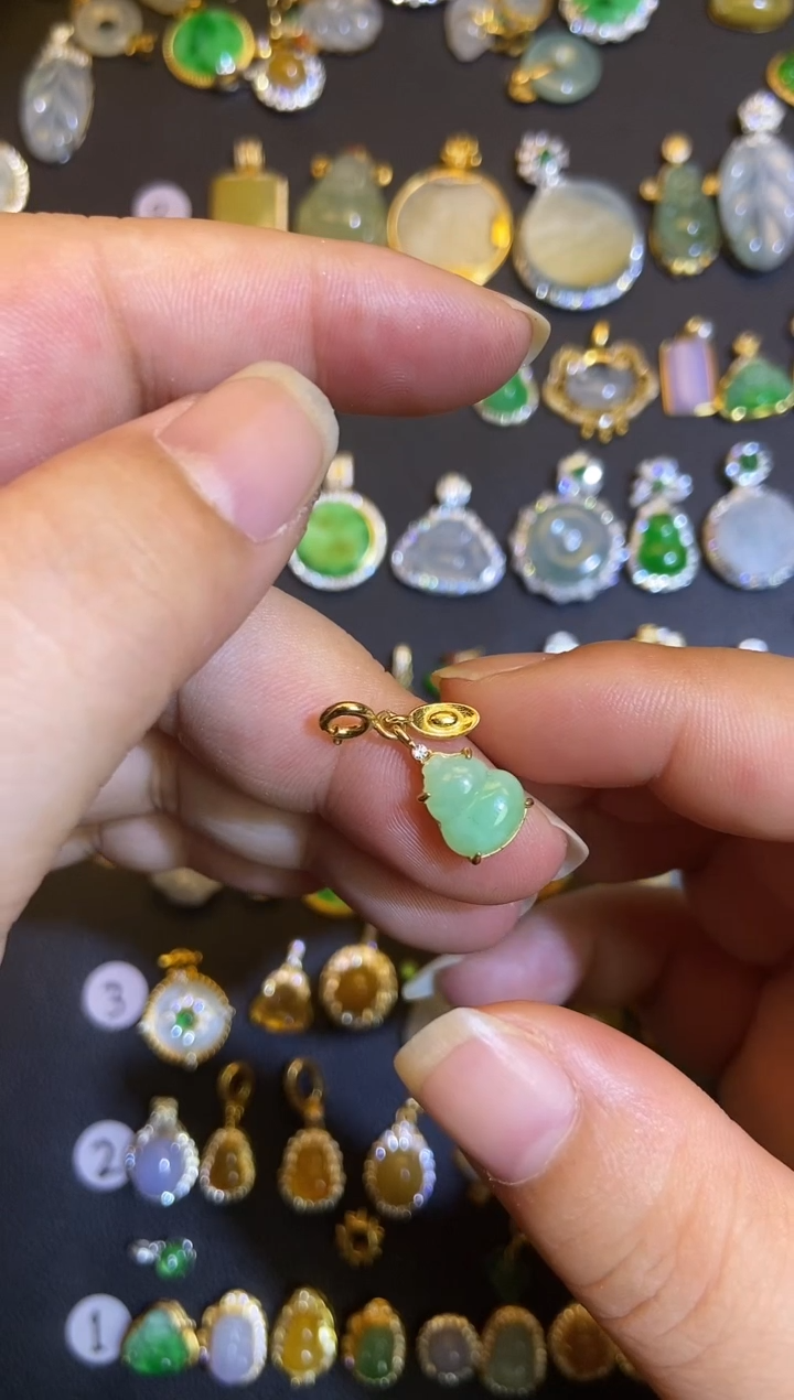 吊坠(不含链)银S925镶嵌翡翠1