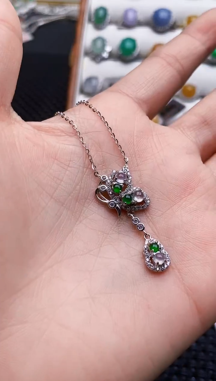 银S925镶嵌戒指翡翠2032