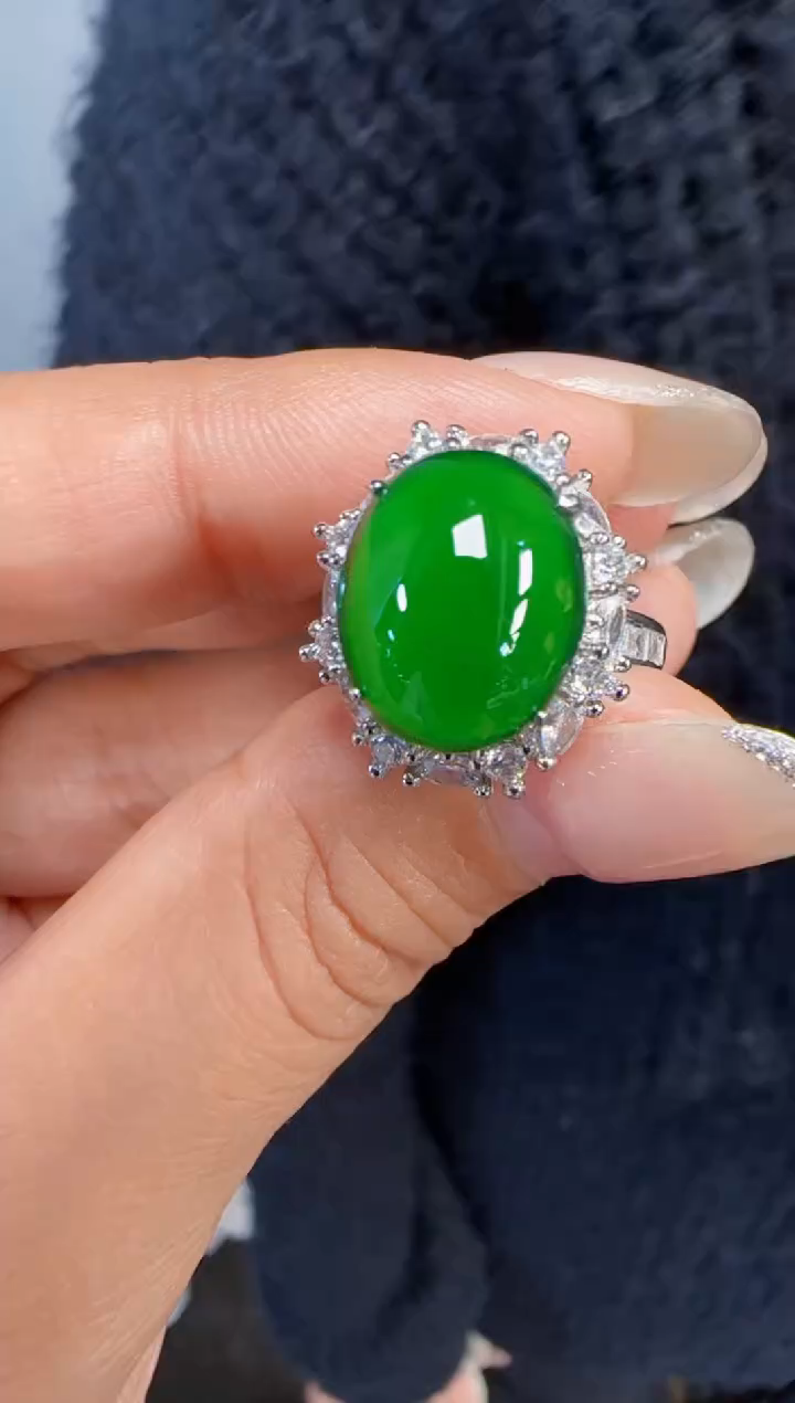 未镶嵌定制翡翠翡翠戒指52