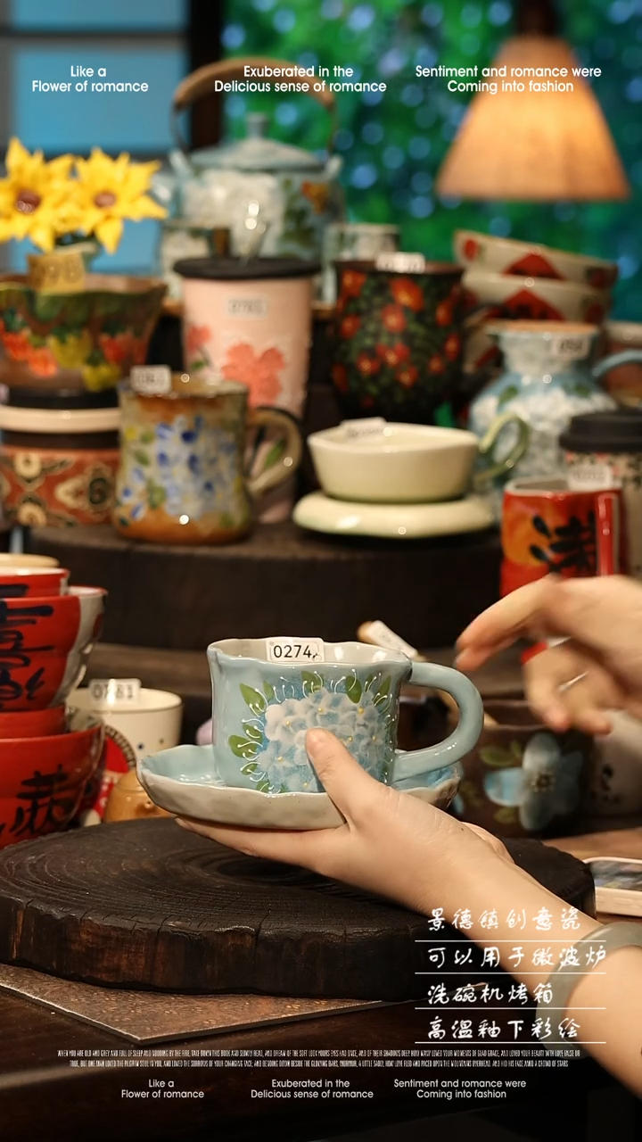 陶瓷景德镇高温釉下彩手工手绘款式@A0274@