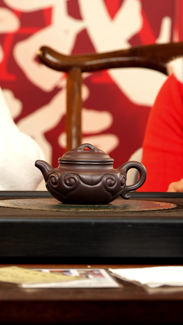 【闪购商品】紫砂茶壶ZCP 黑墩头 仿古如意 280cc