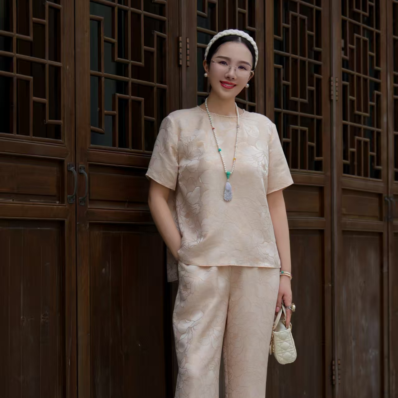 承国风非遗100桑蚕丝【正绢】套装夏季新中式AH12CS039/AH12KZ015