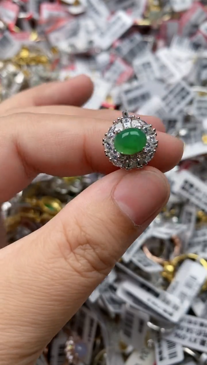 【闪购商品】翡翠戒指银S925镶嵌111111---4