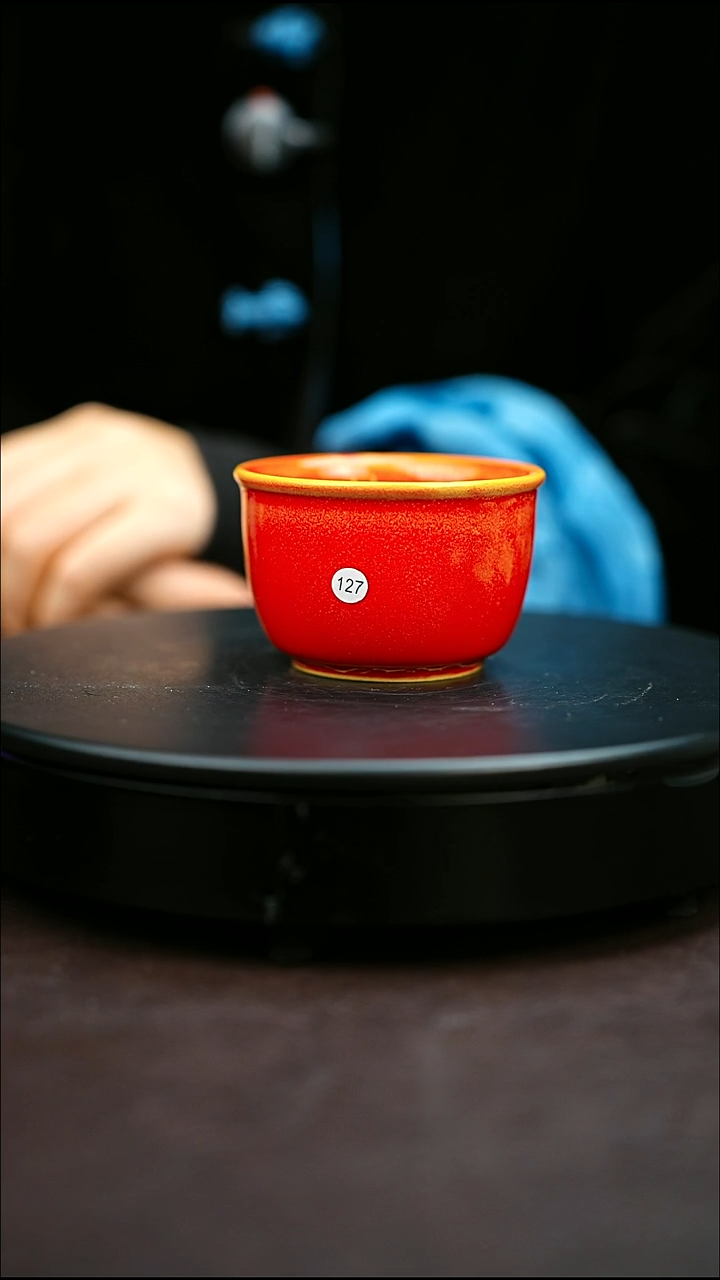 127#原矿钧瓷炉钧釉直口杯